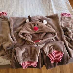 North pole Reindeer hooded pajamas